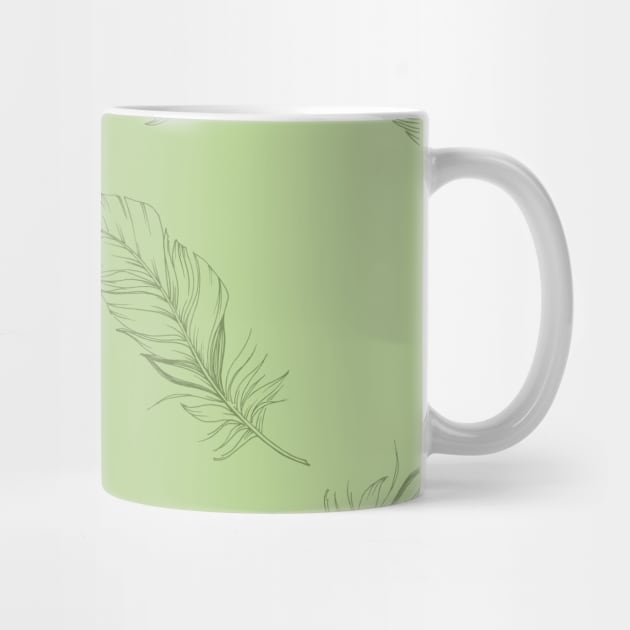 Green Feather Pattern by Design Seventytwo